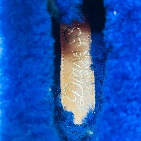 Diane B. Milano Blue Suede & Shearling Sneakers - Picture 6 of 8